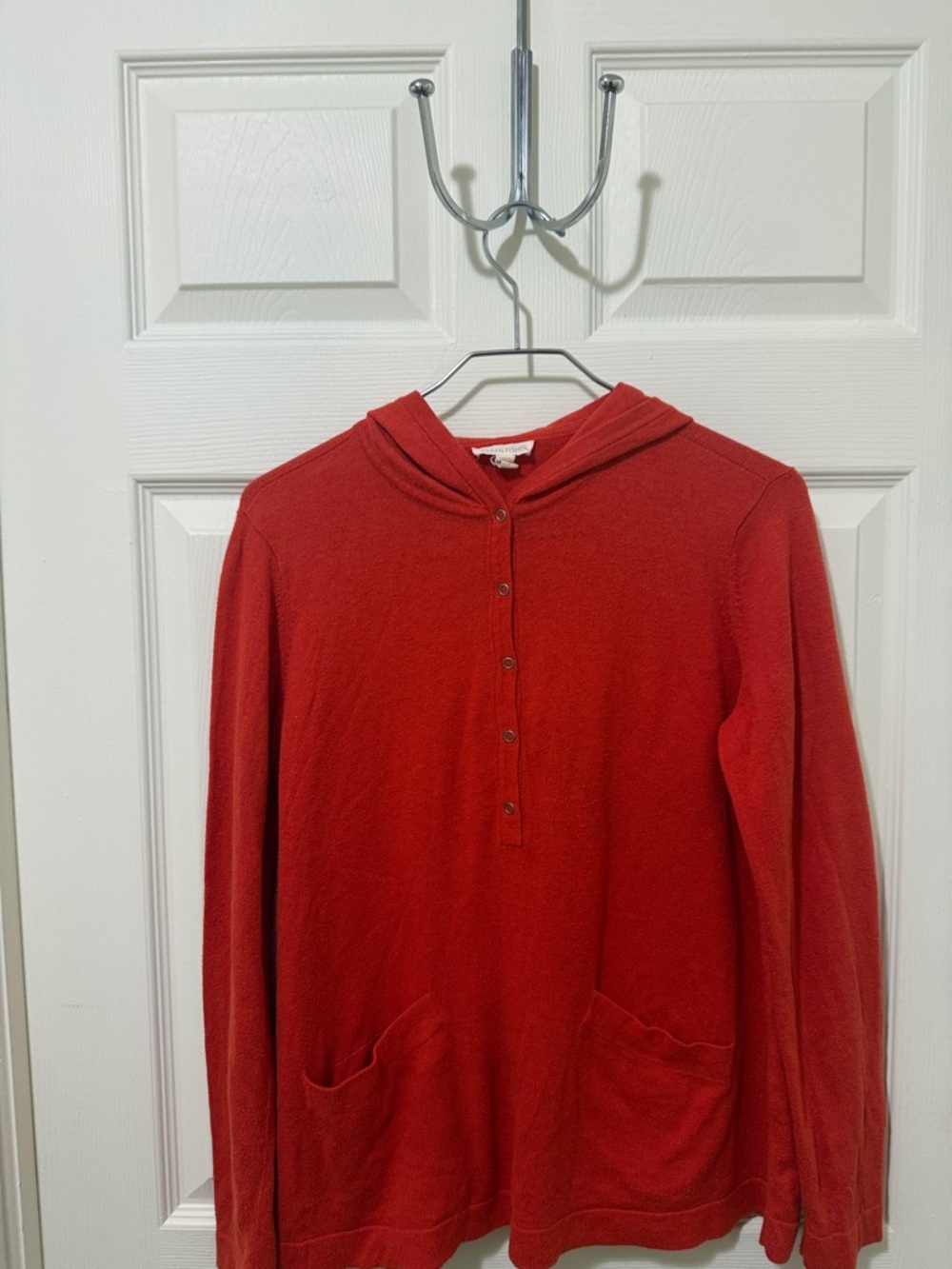 EILEEN FISHER Burnt Orange hooded Top.